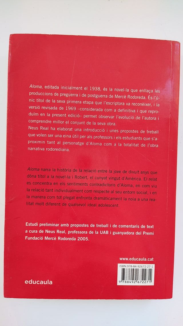 Llibre "Aloma" (Mercè Rodoreda)