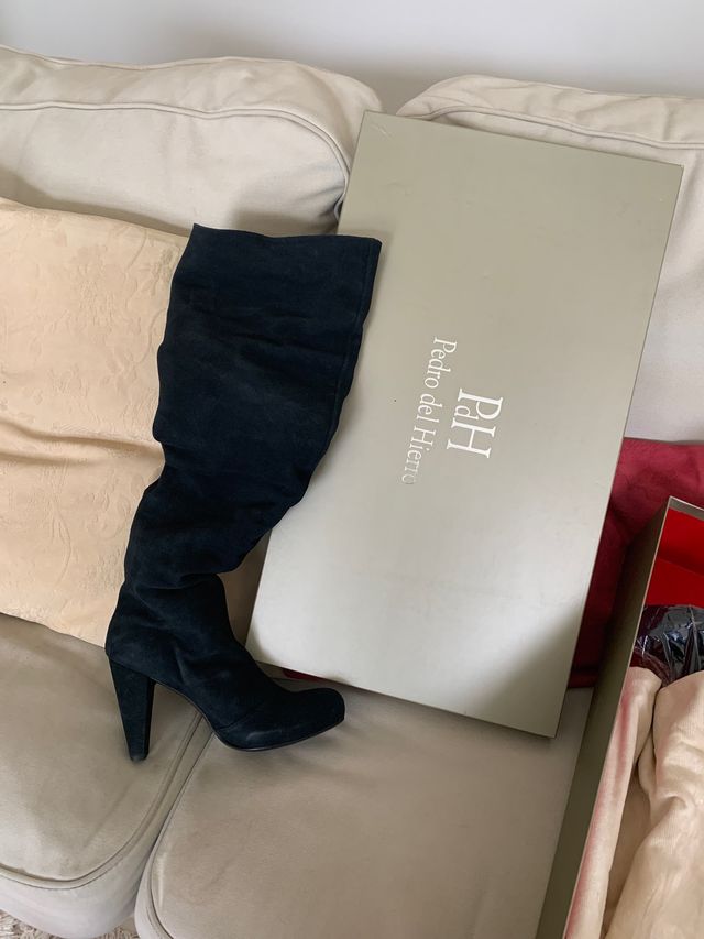 Botas de ante azul noche