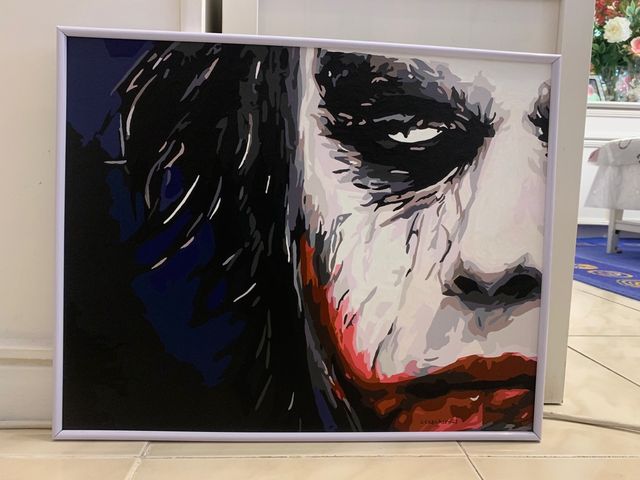 Cuadro del Joker pintado a mano