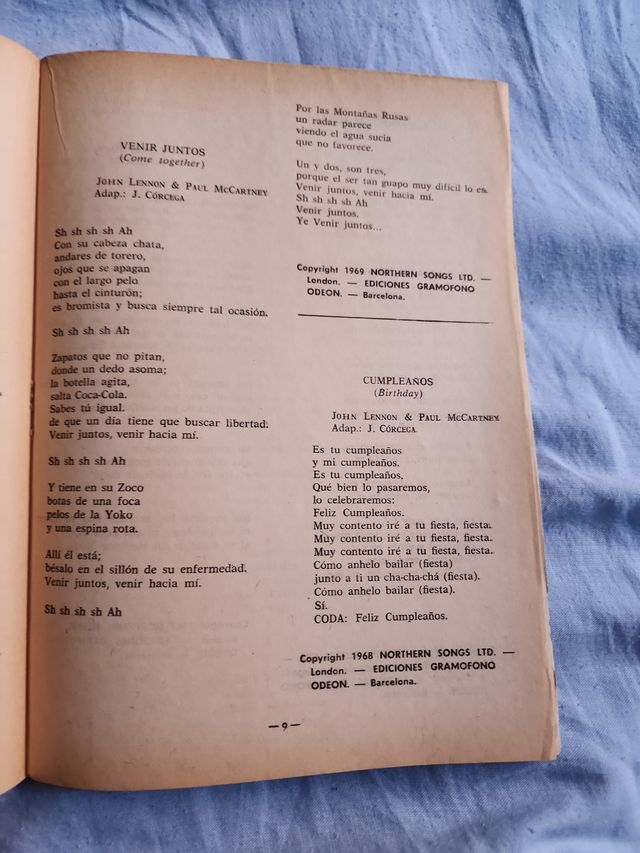 THE BEATLES CANCIONES ORIGINAL de 1970 optimo!