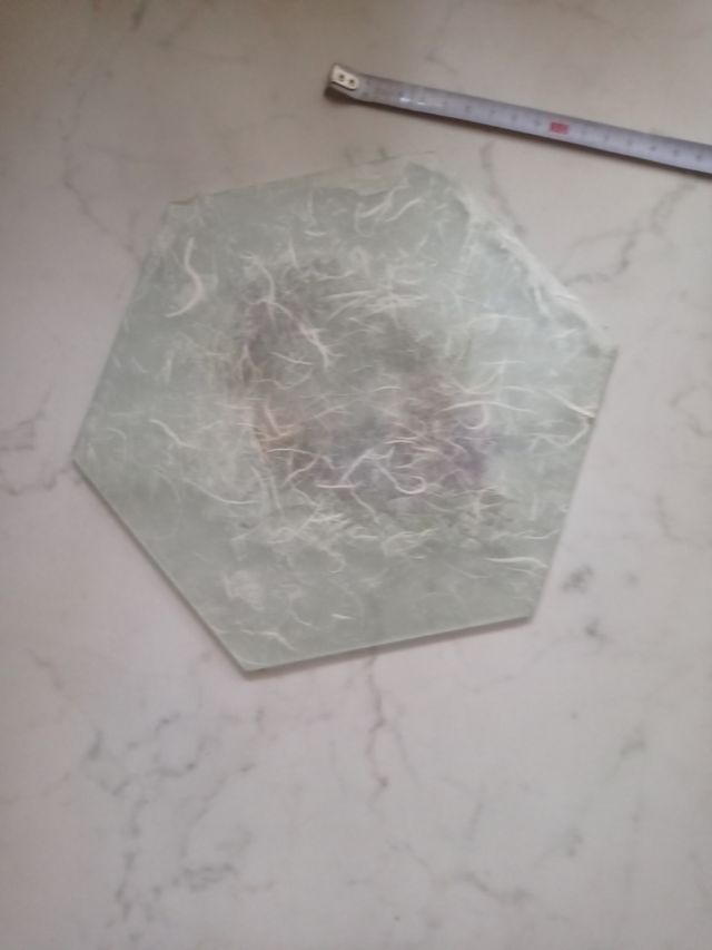 vassoio vetro decorato a mano esagonale