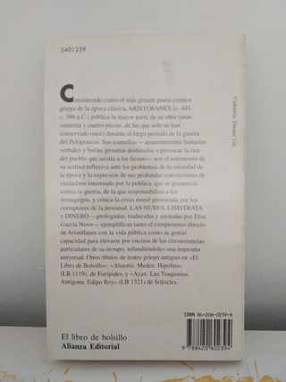 Libro de Aristófanes:Las nubes, Lisistrata, Dinero