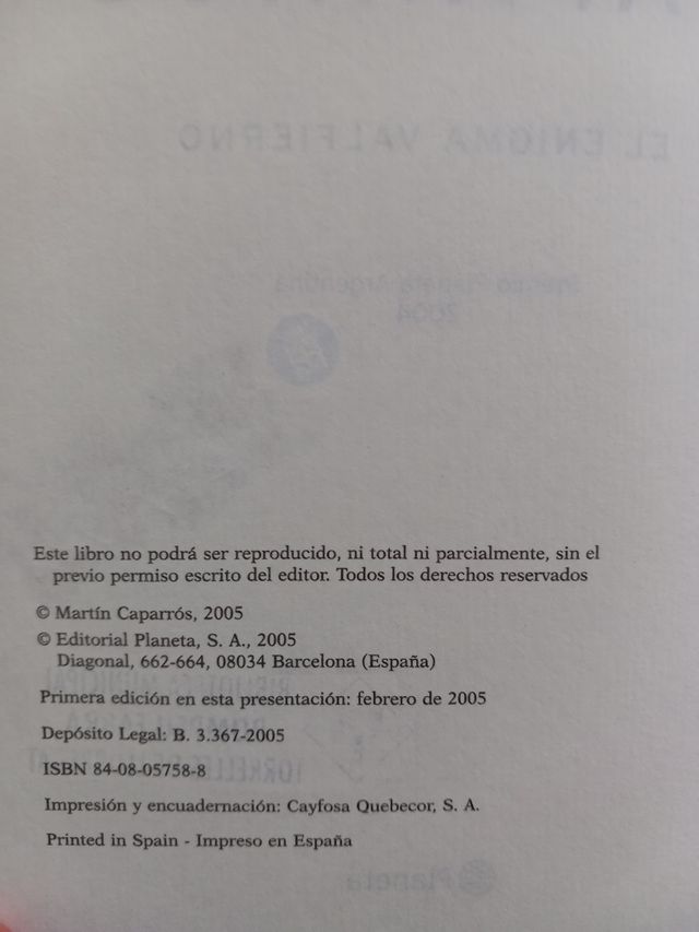 El enigma Valfierno de Martín Caparrós