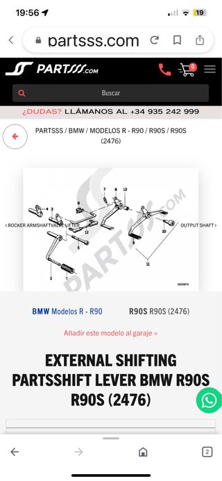 Pedal cambio punta tacón BMW R100RS