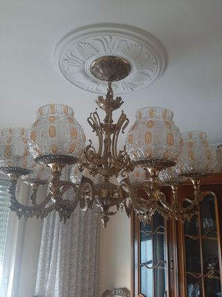 LÁMPARA TECHO ANTIGUA (BRONCE)