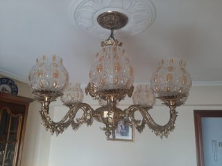 LÁMPARA TECHO ANTIGUA (BRONCE)