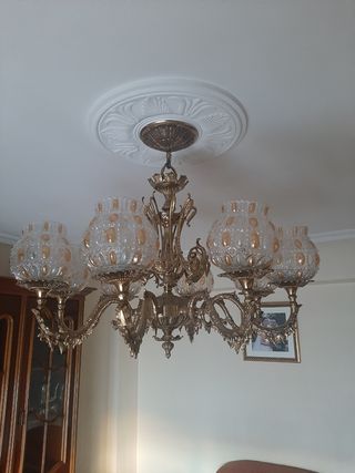 LÁMPARA TECHO ANTIGUA (BRONCE)