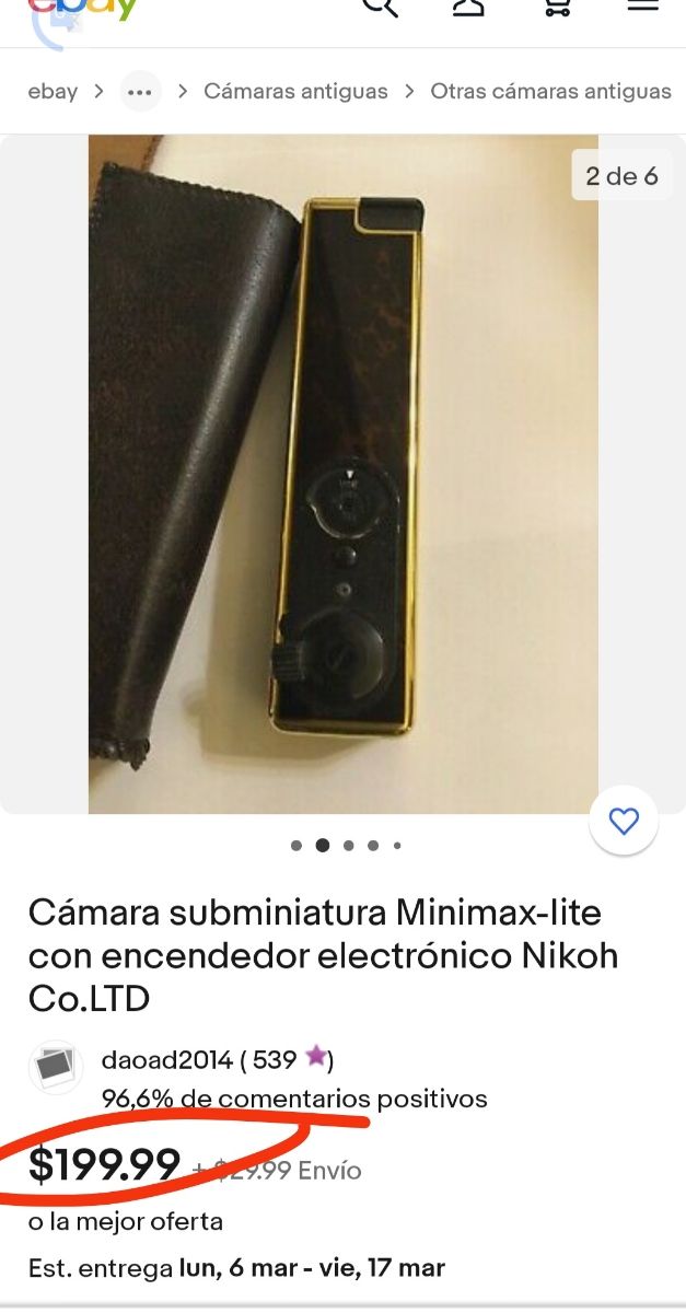 Cámara vintage con encendedor electrónico Minimax-