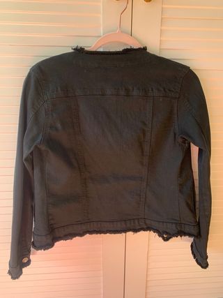 Cazadora vaquera negra algodón pedreria nueva