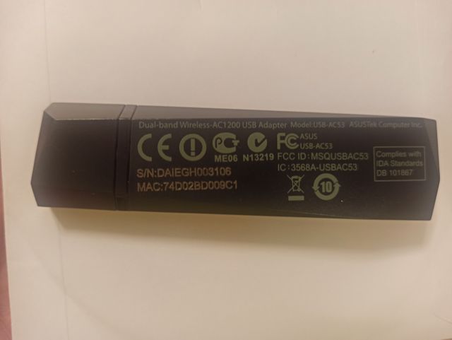 Adaptador Inalambrico Asus USB wifi ac53 1200