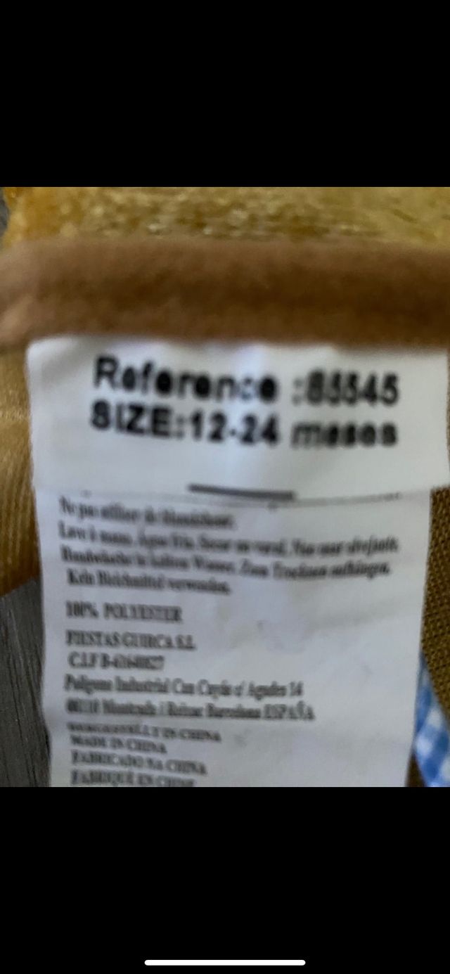 Disfraz León 12/24 meses aterciopelado