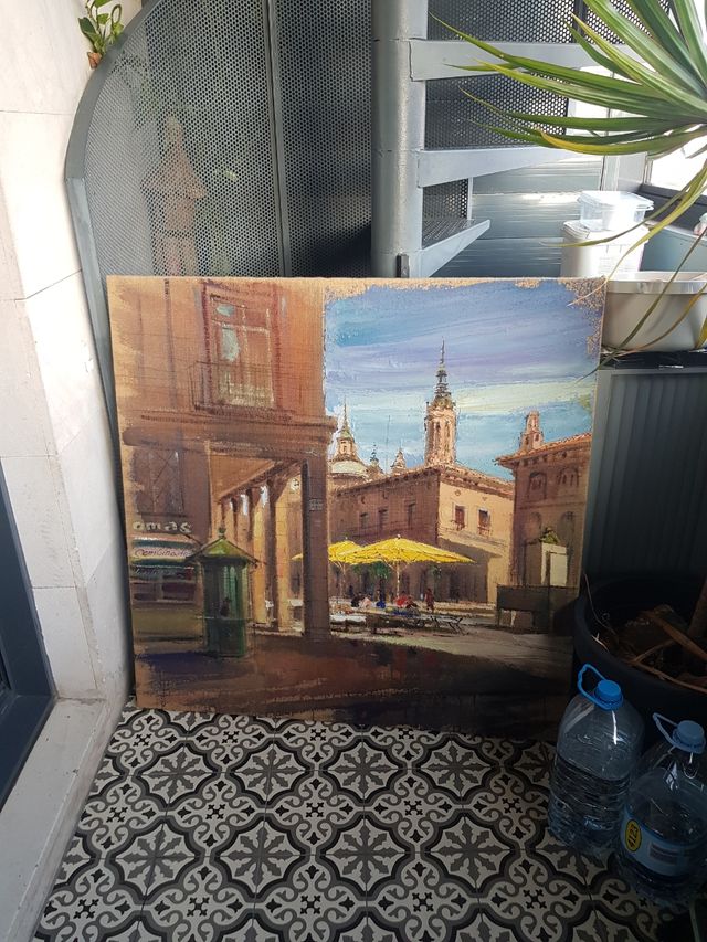 Pintura de Plaza del Pilar de Zaragoza