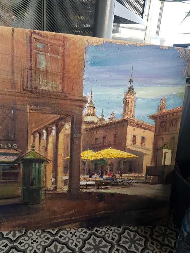 Pintura de Plaza del Pilar de Zaragoza