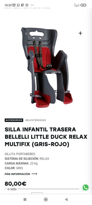 silla de bicicleta para niños