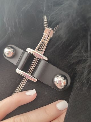 Abrigo Zara negro de paño