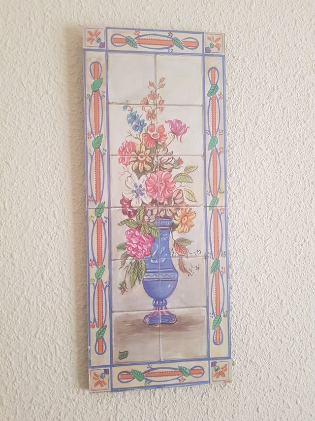 Tríptico madera imitación azulejos