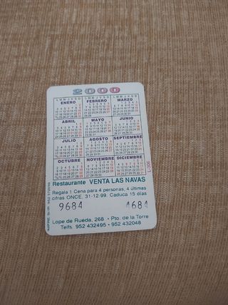 calendario 2000 Real Madrid 