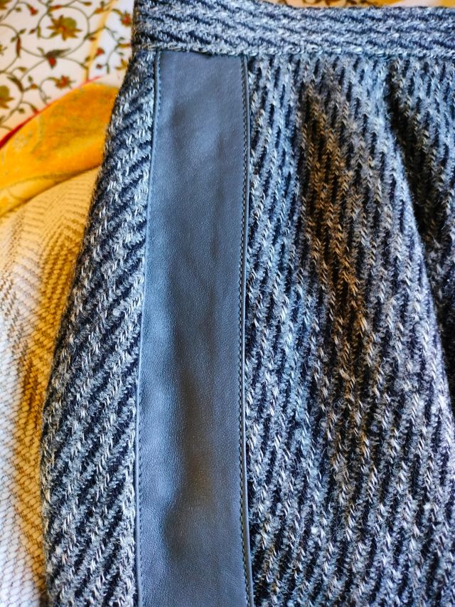 gonna longuette lana pelle