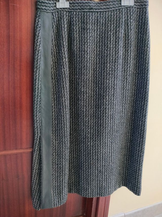 gonna longuette lana pelle