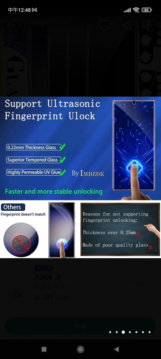 IMBZBK [3+3 Piezas Protector de Pantalla Samsung G