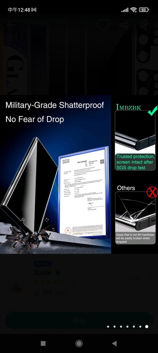 IMBZBK [3+3 Piezas Protector de Pantalla Samsung G