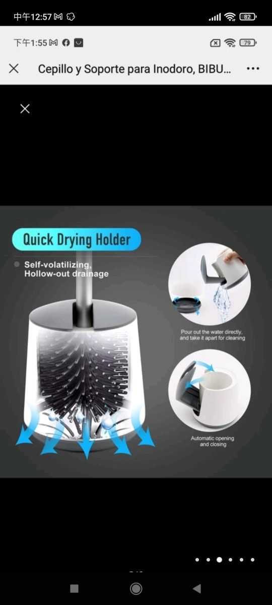 Cepillo y Soporte para Inodoro, BIBURY Escobillas