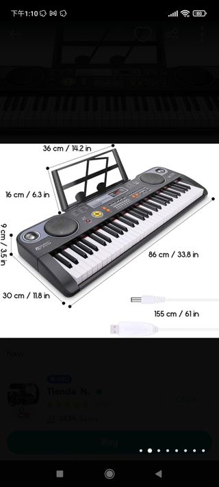 Teclado Musical Digital Electrónico portátil con 6
