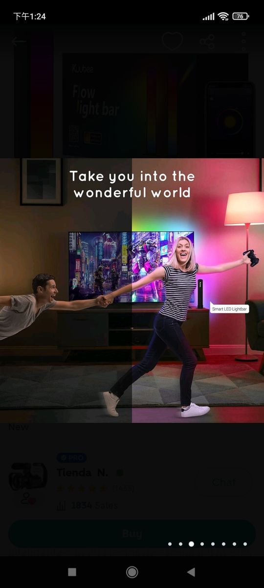 Kuubee Barras Luz Led RGB, lámpara Led inteligente