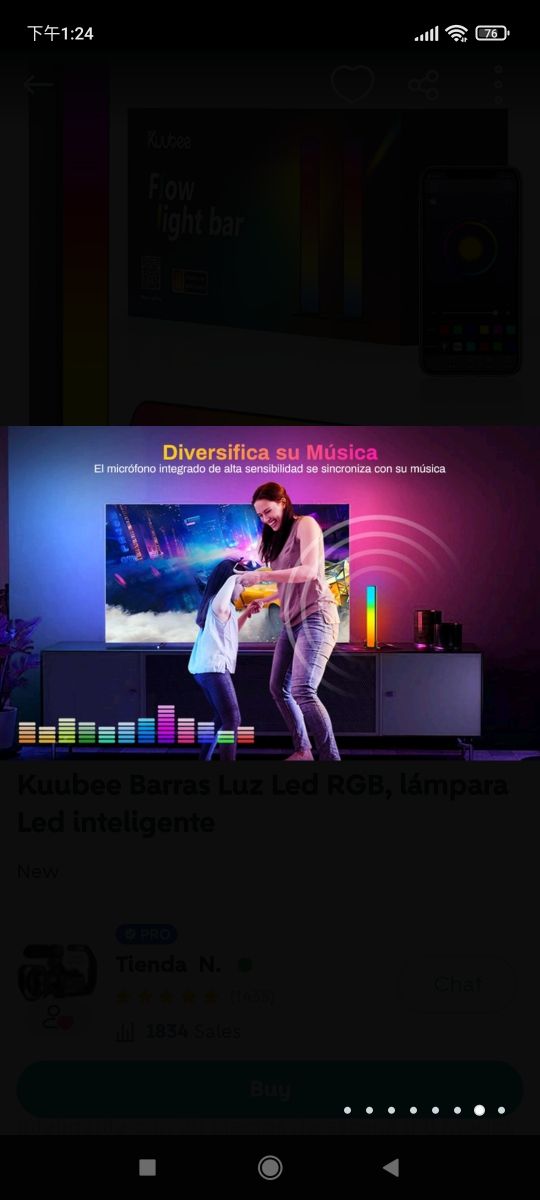 Kuubee Barras Luz Led RGB, lámpara Led inteligente