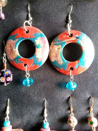 Pendientes Artesanales de Cristal Italiano.