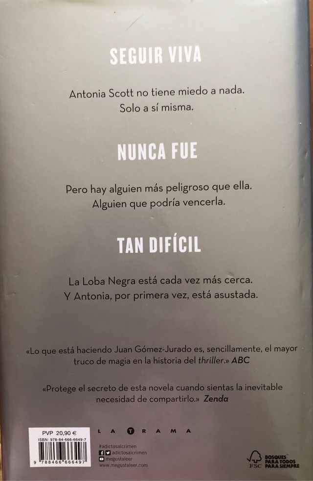 Libro Loba negra de Juan Gómez-Jurado