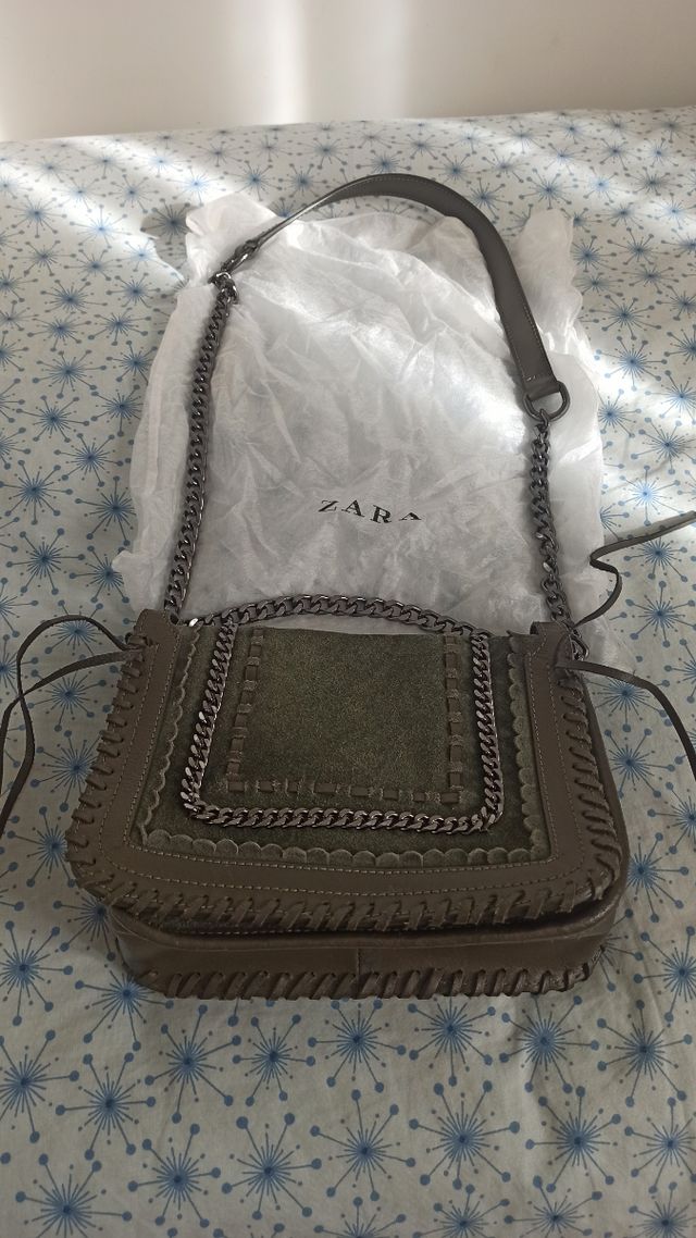 Borsa verde tracolla zara