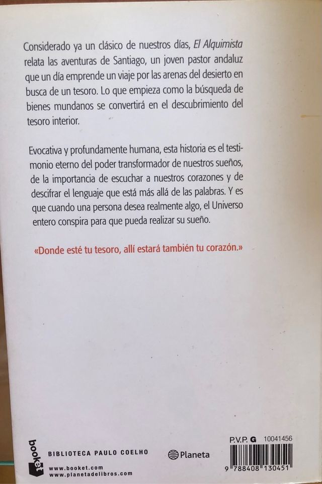 Libro El alquimista de Paulo Coelho