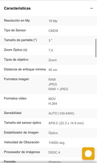Cámara Réflex Canon EOS 600D