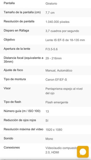 Cámara Réflex Canon EOS 600D