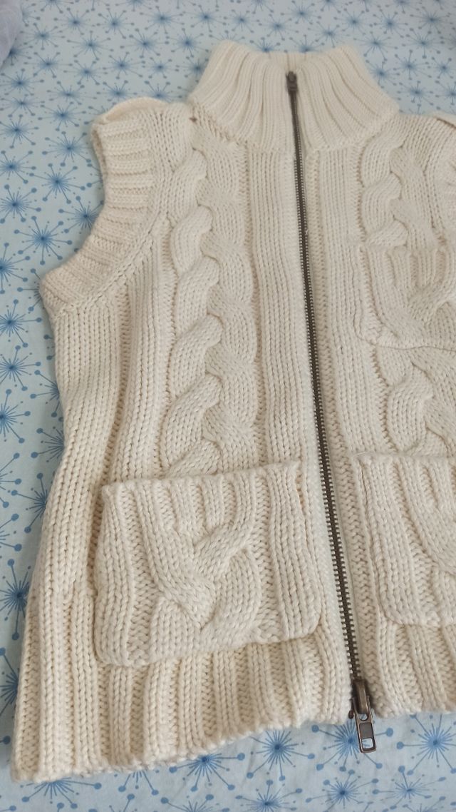 Smanicato gilet maglia lana