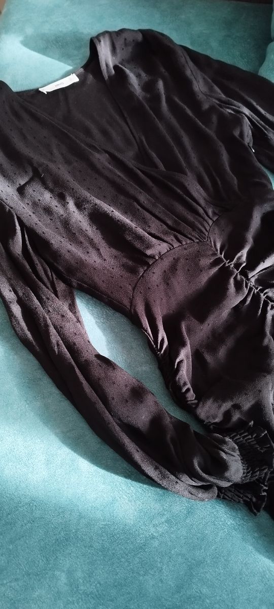 vestido mango escote fruncido xs