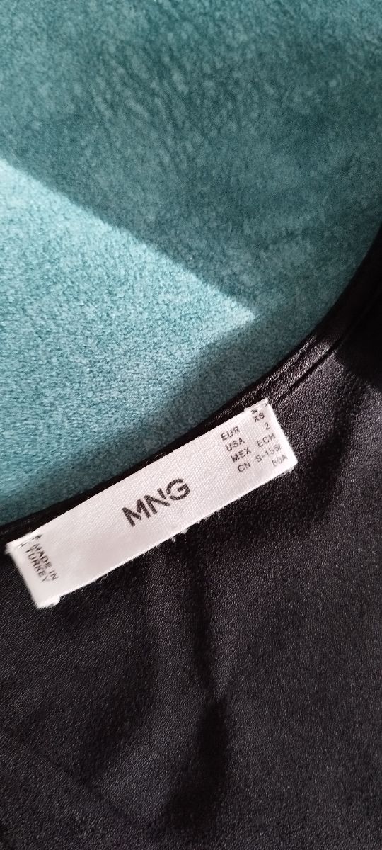 vestido mango escote fruncido xs