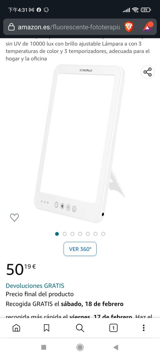 DOMUMLUX, Lámpara fluorescente Lámpara de fototera