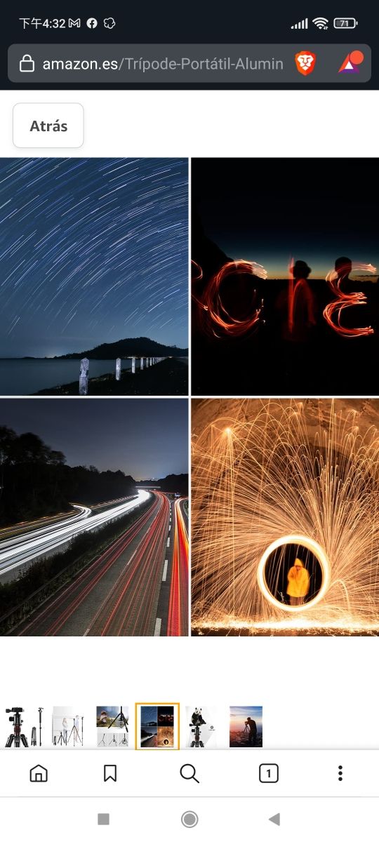 Trípode de Cámara Portátil 62''/157cm de Aluminio,