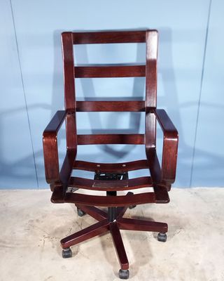 sillon-giratorio-caoba-y-piel-años-70