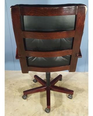 sillon-giratorio-caoba-y-piel-años-70