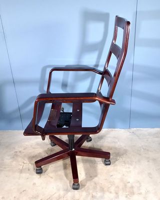 sillon-giratorio-caoba-y-piel-años-70