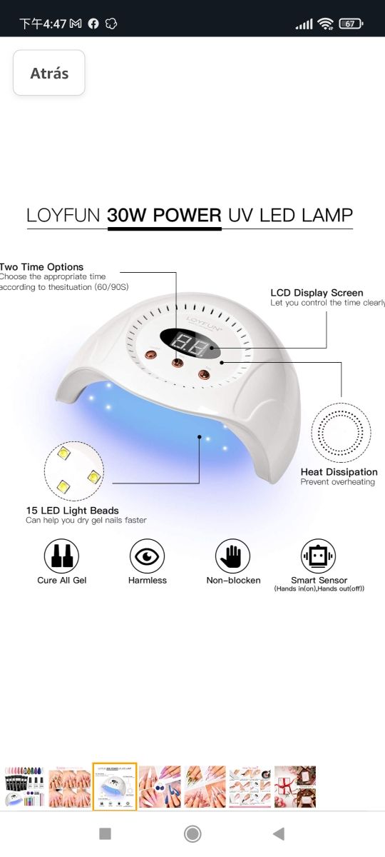 Kit Uñas de Gel,LOYFUN Kit de Gel de Extensión de