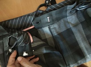 Pantalón cuadros con tirantes oficina S-M