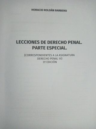 Lecciones de Derecho Penal Parte especial