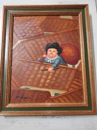 SÓLO 80 € Pintura original "Ratero en un tejado"