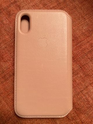 Funda iPhone X original cuero rosa