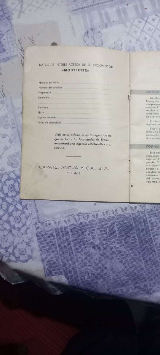 manual  de instrucciones  mobylette