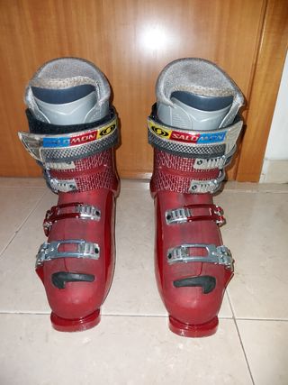 botas de esquí salomon rojas